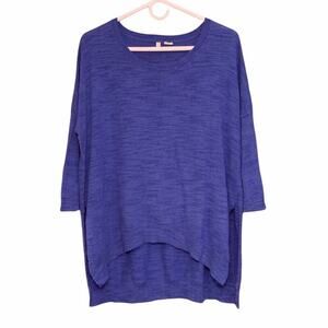 Anthropologie MOTH Blue/Purple Hi-Low Split Side Sweater Size Small